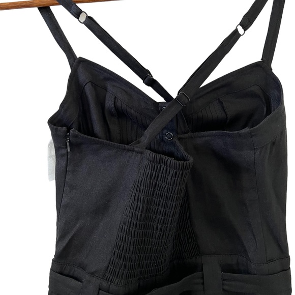 BEBE Linen Blend Short Romper In Black Size S - Picture 9 of 16